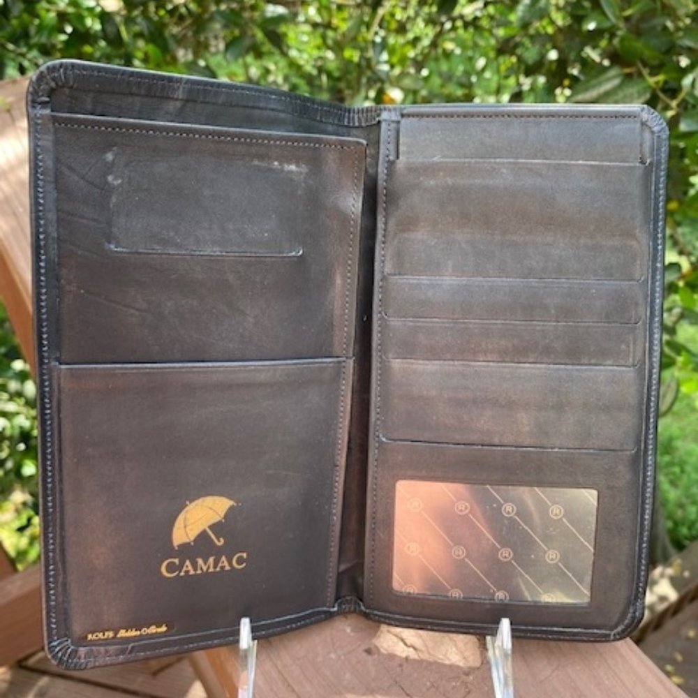 VTG ROLFS GOLDEN CIRCLE Black Leather Travel WALLET